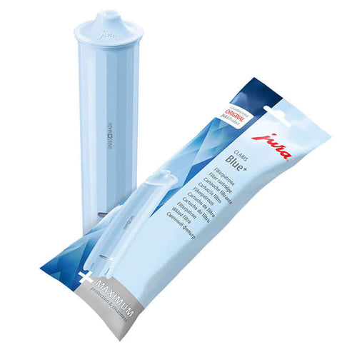 Jura Claris Blue+ filters verpakking met filter voor JURA koffiemachines, biedt optimale waterkwaliteit.