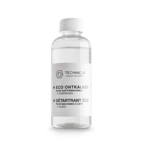 Technicup Eco Ontkalker 200ml, een milieuvriendelijke ontkalker voor koffiezetapparaten.